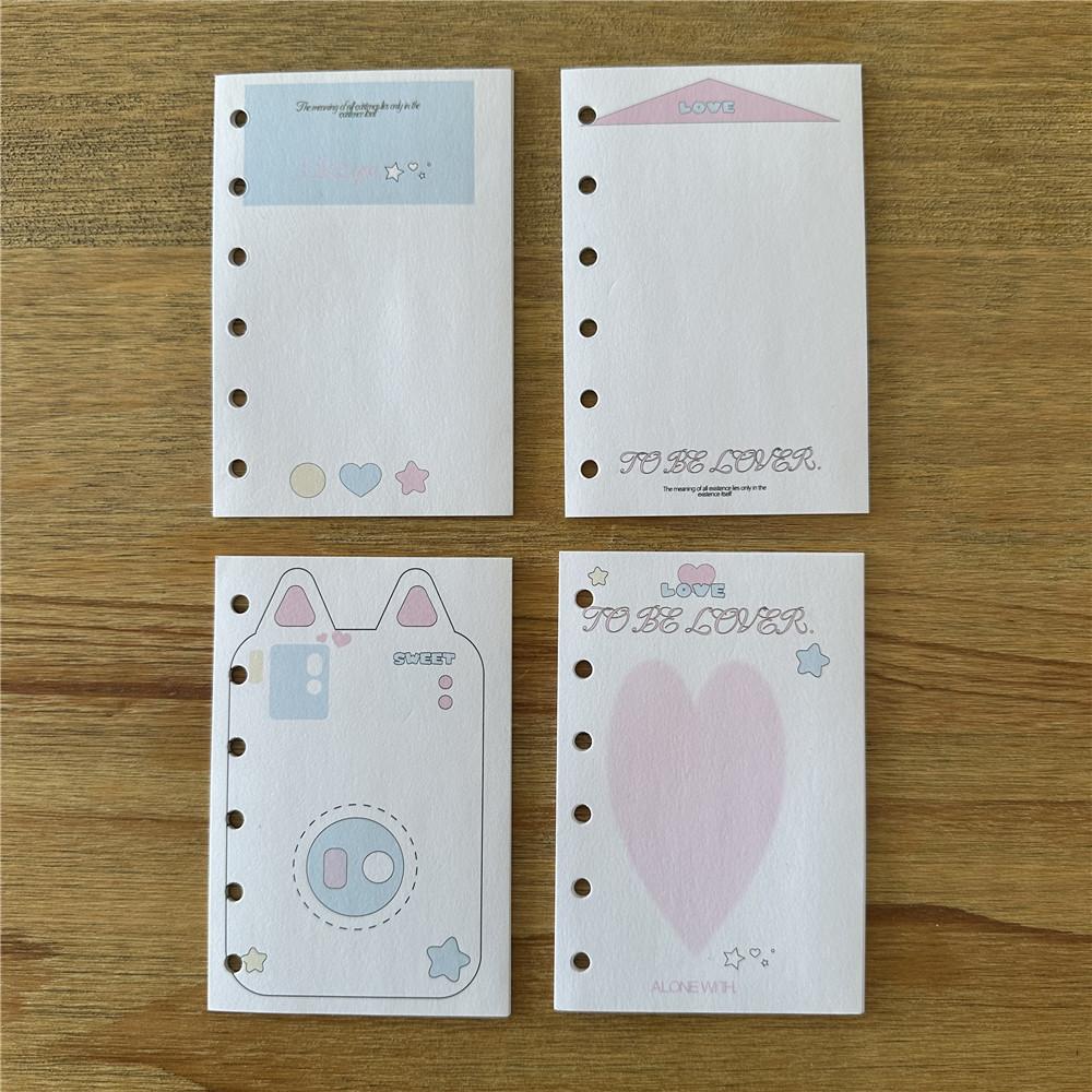 

A7 6 отверстий блокнот со свободными листами сменный блок спиральный переплет цветной дизайн внутренняя страница внутри бумажная канцелярия A7