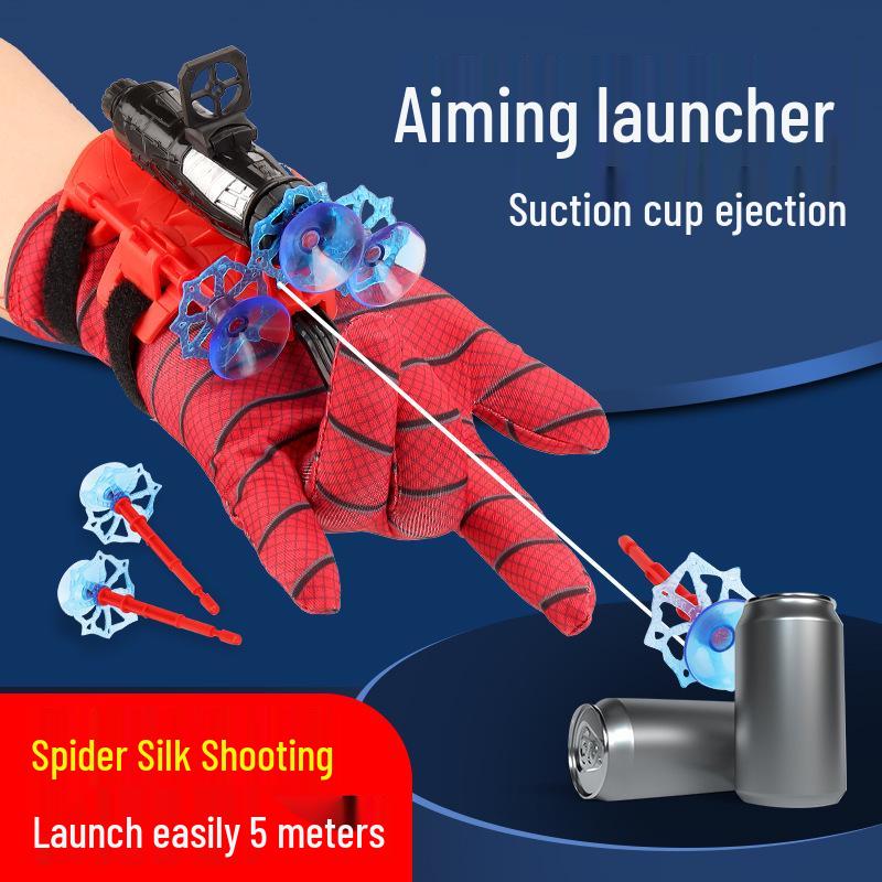 Spider Hero Wrist Launcher: Suction Cup Web-Shooter Toy with Sticky Wall Soft Bullet