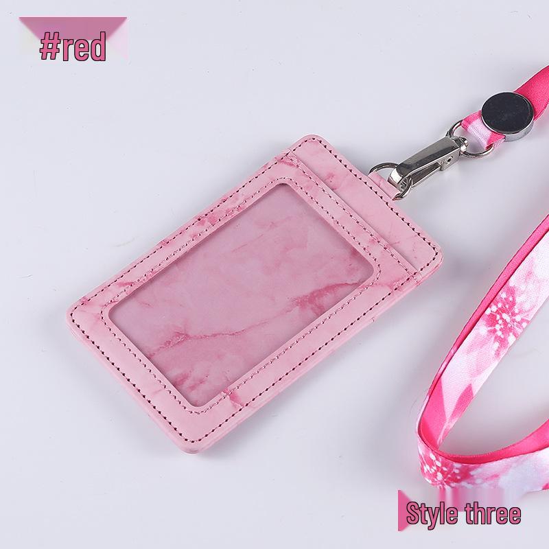 Jinbei Leather ID Card Badge Holder with Lanyard