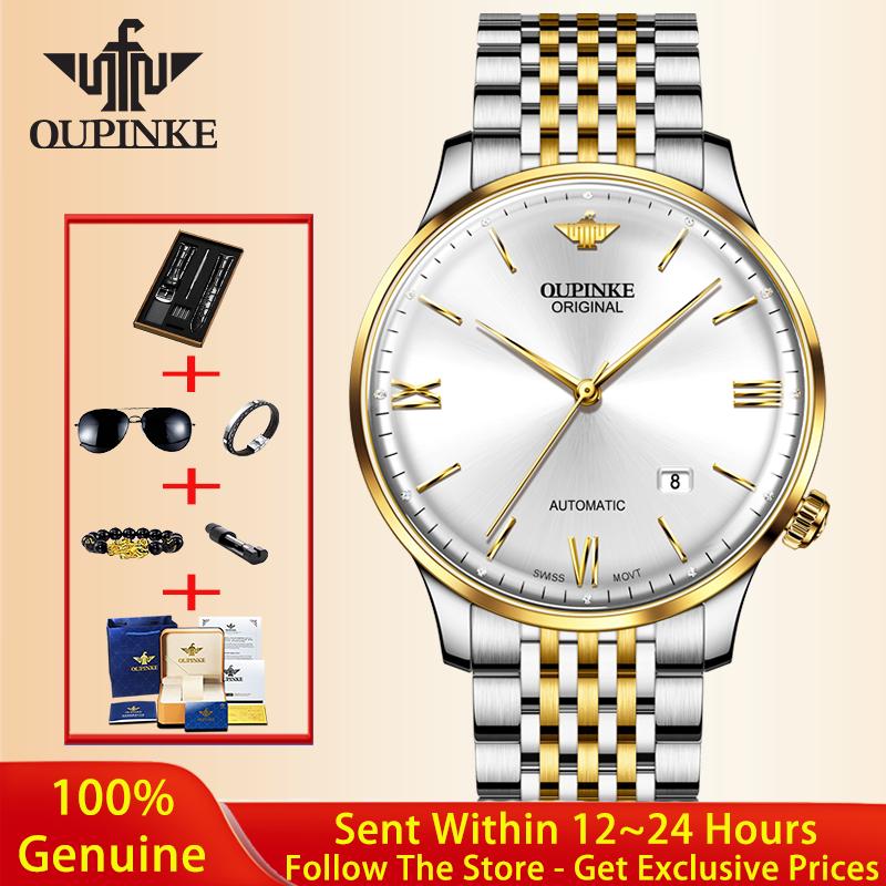 OUPINKE Top Swiss Certified Men Watch Luxury Brand Fully Automatic Mechanical Watch Ultra Thin Sports Original Men's Watch 3269