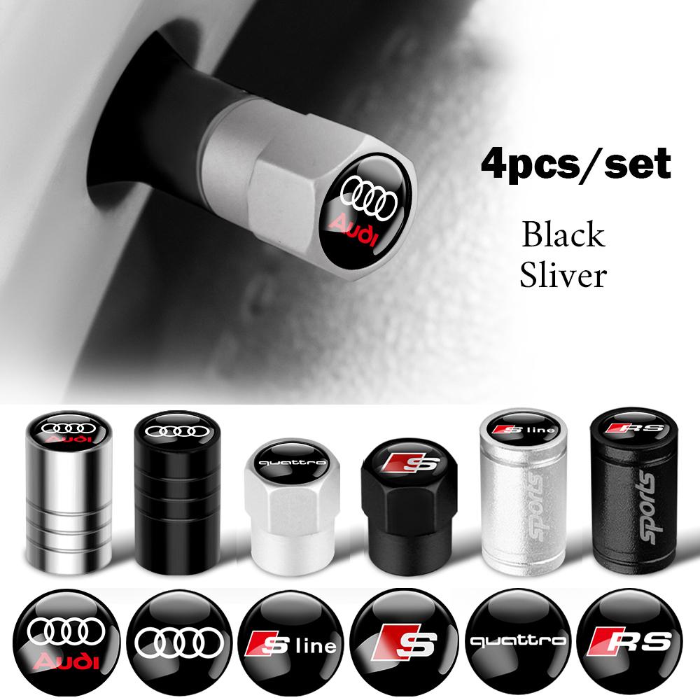 Car Wheel Tire Valve Caps Stem Cover Decoration For Audi Sline S line A4 B6 B8 S1 S2 S3 S4 S5 S6 A1 A3 A6 C5 A5 A8 RS Quattro Q5