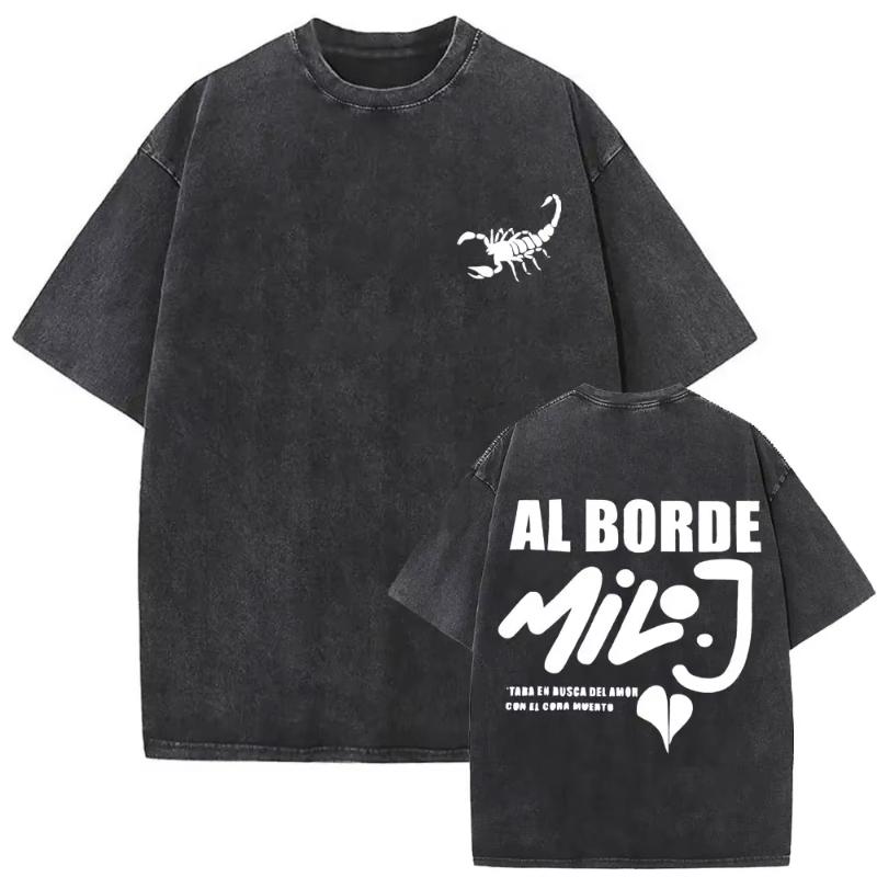 Washed Vintage Rapper Milo J Music Album Logo Merch Tshirt Unisex Women Hip Hop Fashion Oversized T Shirts Streetwear
