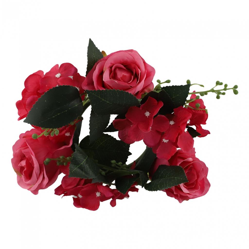 20cm Kerzenständer Kranz Künstlicher Rosen Kerzenständer Kranz Europäisch
