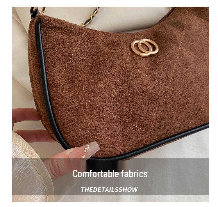 2025 Women's Retro Deerskin Velvet Shoulder Bag – High-End Chain Crossbody