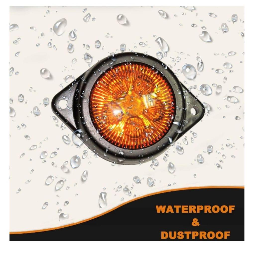 LED Outline Marker Lights Trailer for Truck 24V Amber Clearance Chicken Lights for Semi Trucks Freightliner Cargo – Universal Fit (Pack of 4)