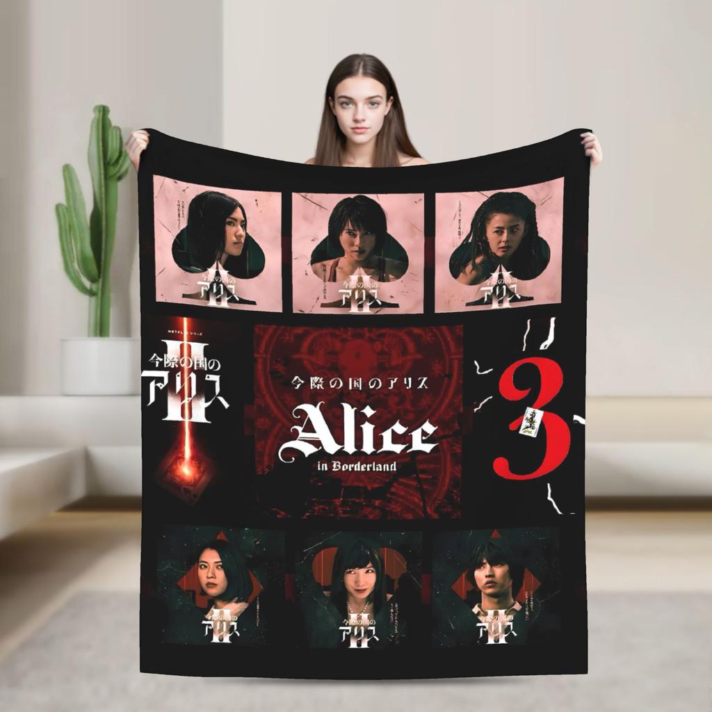 Soft Warm Blanket Travel Office Nijiro Murakami Alice In Borderland 3 Throw Blanket Flannel Bedspread For Bedroom Sofa Bed Cover