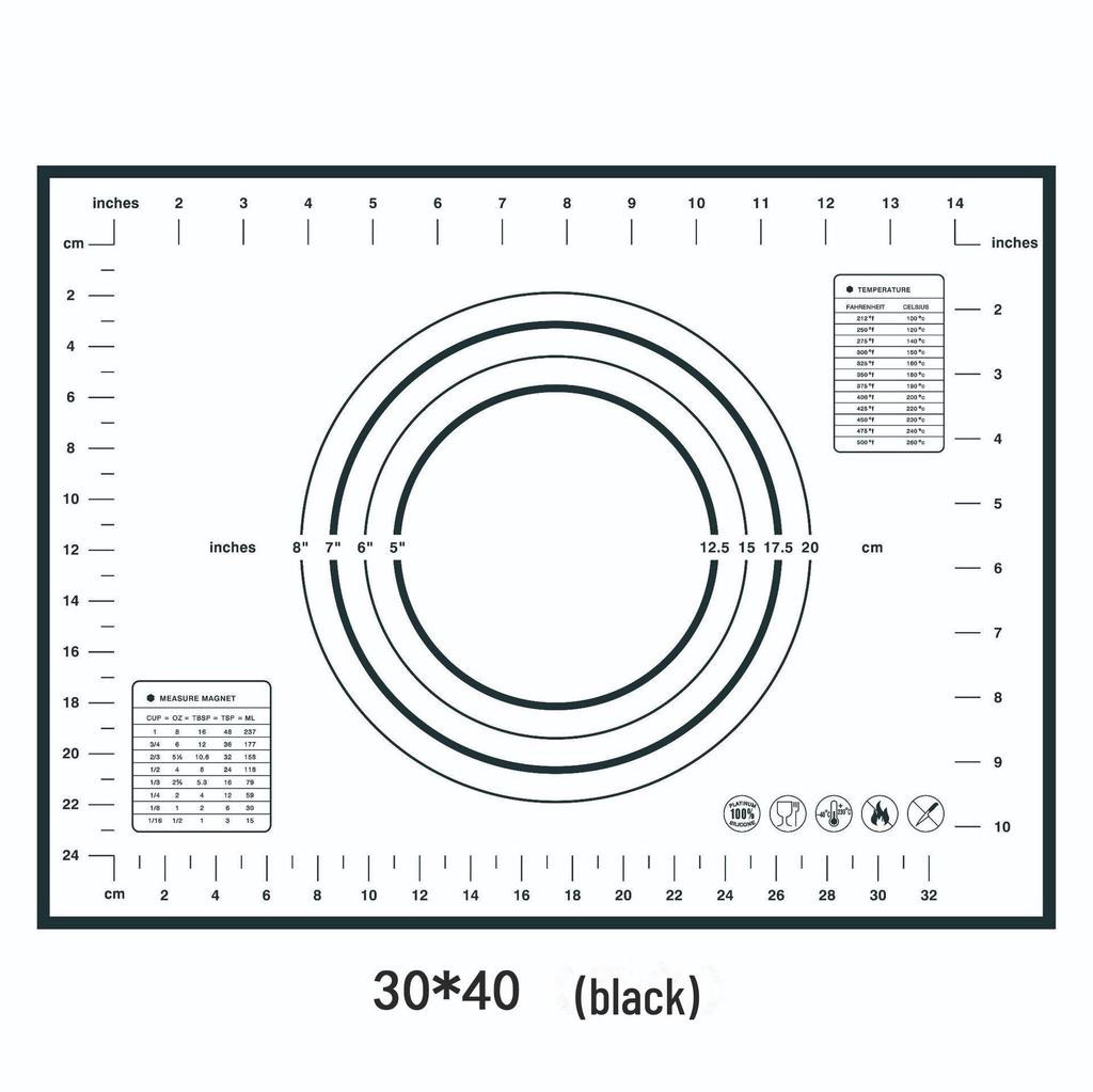 70x50cm Oversized Silicone Kneading and Rolling Mat, Heat-Resistant Non-Stick Baking Tool & Dough Mat