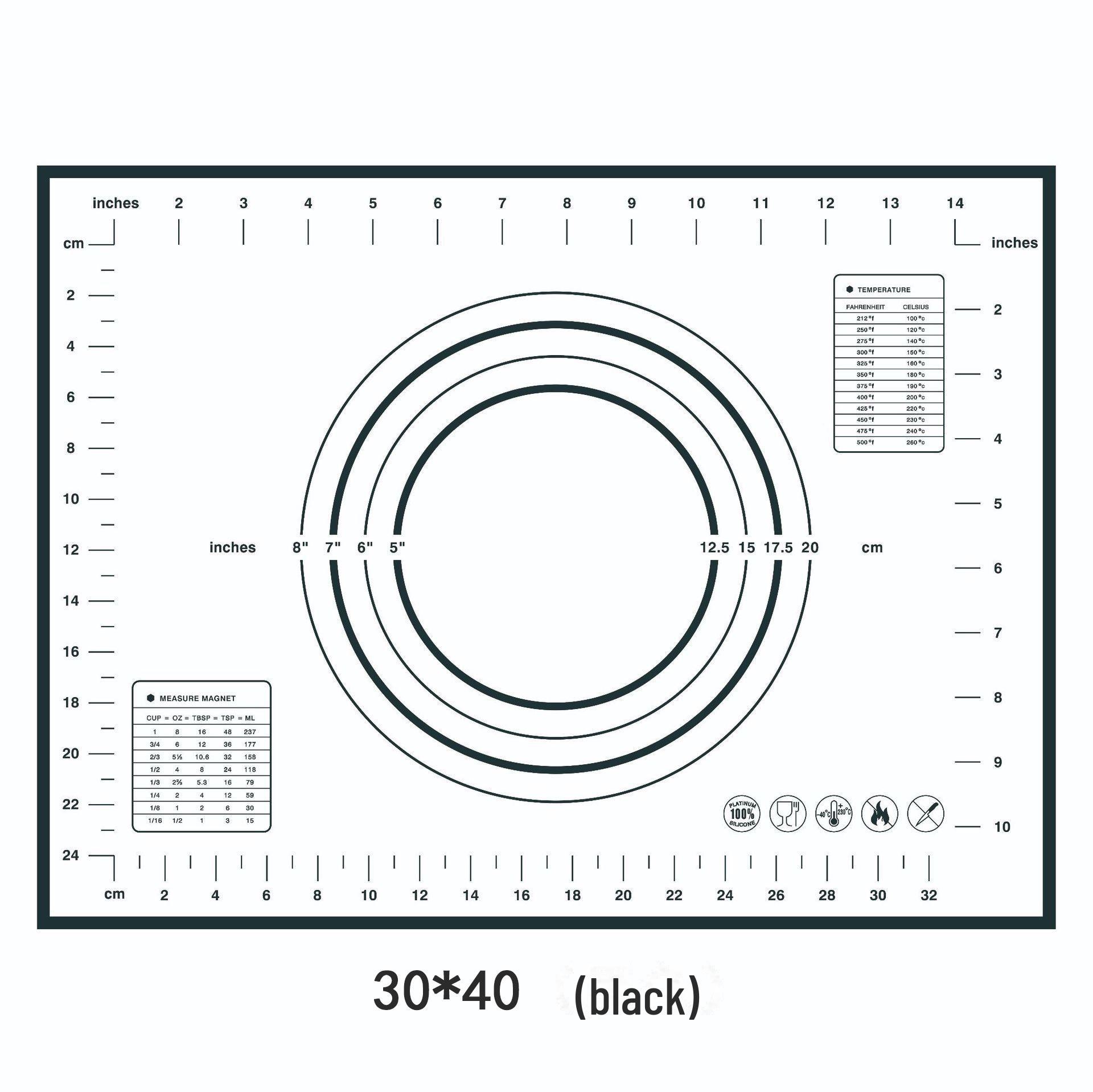 

Большой силиконовый коврик для замешивания и раскатывания теста размером 70x50 см, жаропрочный антипригарный инструмент для выпечки и коврик для теста 30*40cm