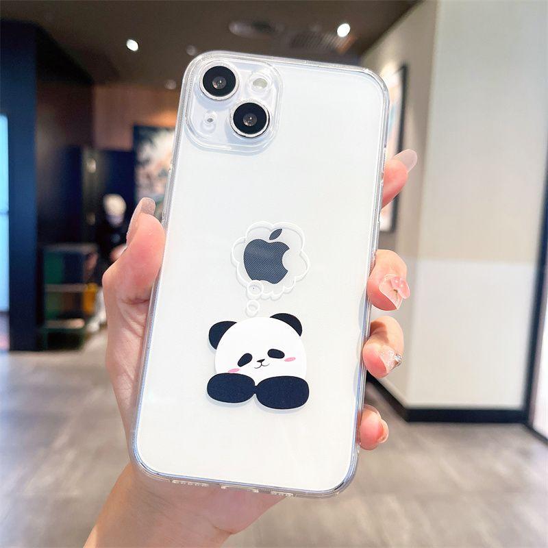 Funny Cute China Panda Clear Phone Case For iPhone16 15 14 13 12 11 Pro MAX Shockproof Covers