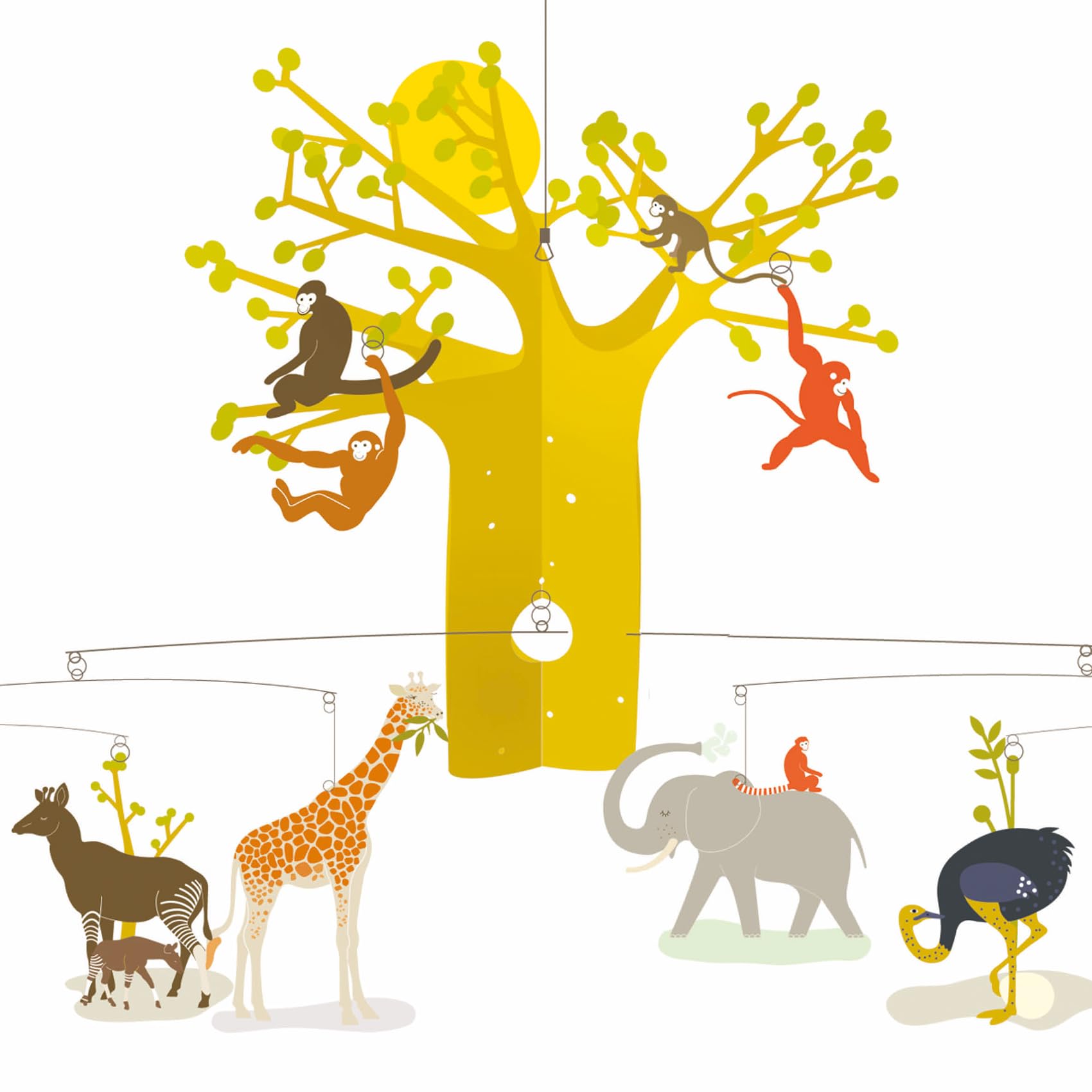 

DJECO Jeco Мобиль Африканская Саванна Стильный Мобиль Животное Кровать Веселый Образовательный Стильный Монтессори 0 лет 1 год 2 года 3 года 4 года