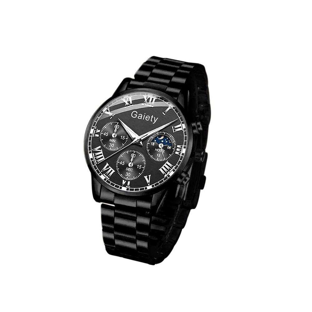 Men's Watch Casual Business Glass Quartz Watch Three-eye Calendar Fully Automatic Movement Watch Watch Large Dial Luminous