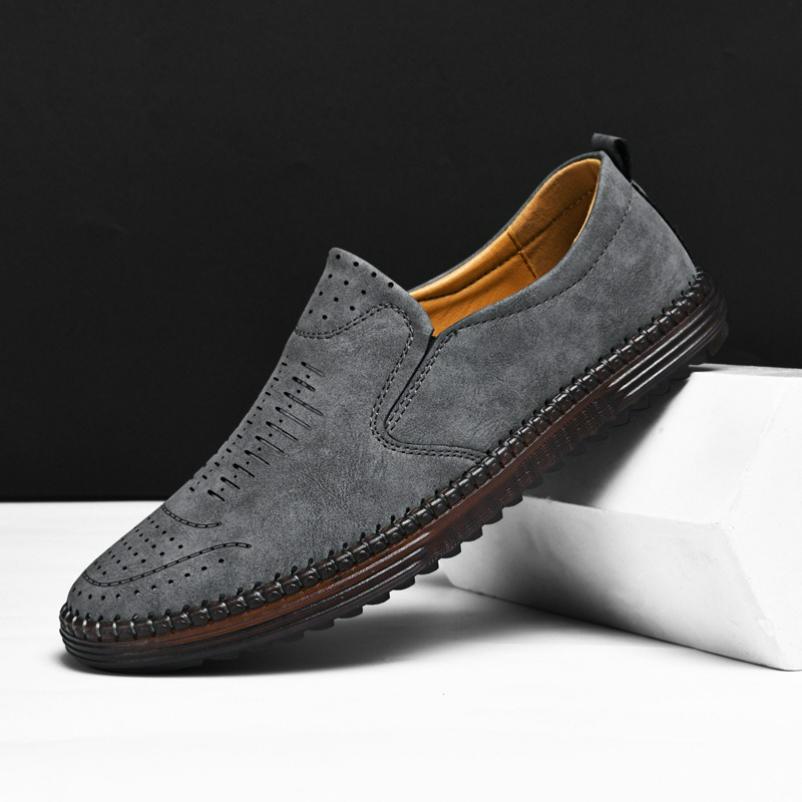 

Men s Shoes, Outdoor Casual Shoes, One-step Flat-bottomed Handmade Leather Shoes, Spring Low-cut Large Size PU Surface EU47/CN48 серый