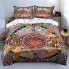 3Pcs Thai Yaksha Mask Bedding Set, Traditional Khon Mask Print Duvet Cover + 2 Pillowcases, Cultural Ethnic Decor