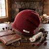 55-58CM Ear Protection Hat Ear Protection Winter Vintage Cap Wool Knit Slouchy Beanie  Women
