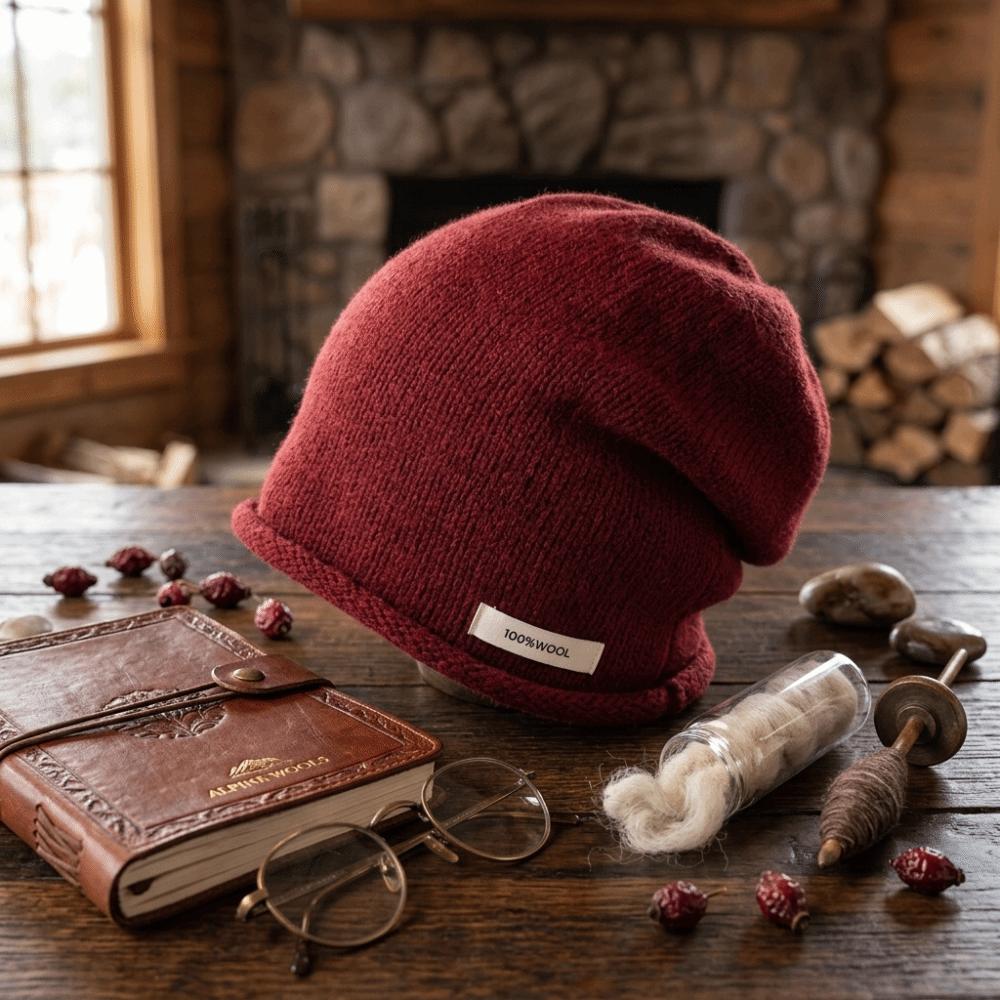 55-58CM Ear Protection Hat Ear Protection Winter Vintage Cap Wool Knit Slouchy Beanie  Women