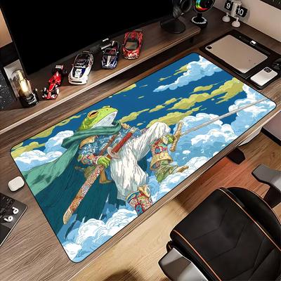 Samurai Frog Anime Mouse Pad Large Nonslip Waterproof Desk Mat for Office Home Japanese Fantasy Cartoon Style Gaming Mousepad