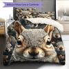Squirrel Pattern Bedding Home Decoration Birthday Gift (1 * Duvet Cover + 2 * Pillowcase, Without Core)