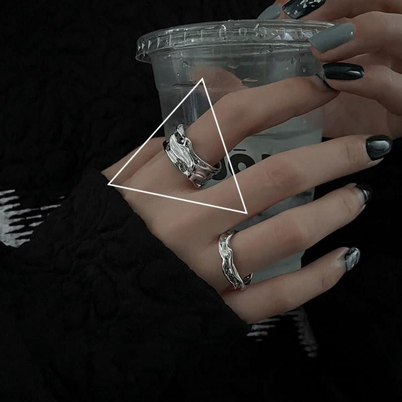 Sophisticated Black Geometric Onyx Ring For Women Unique Adjustable Copper Jewelry Fashion