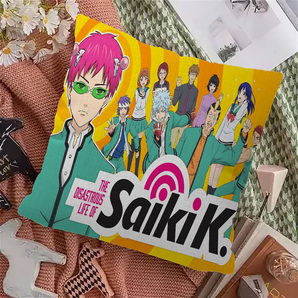 The Disastrous Life Of Saiki K Saiki Kusuo Cushion Polyester Sofa Cushions Decorative Throw Pillows Home Decoration Pillowcover