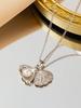 1pc Stainless Steel Hollow Shell Pearl Necklace With Micro-Inlaid Zirconia