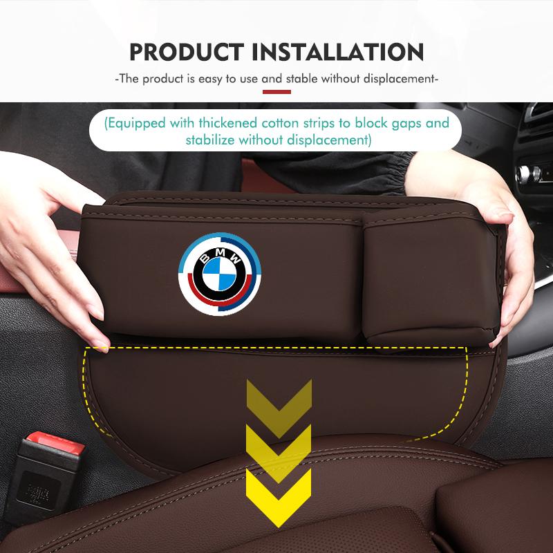 Leather Car Seat Gap Filler Storage Box Cup Holder Accessories For BMW E36 E39 E87 E60 E46 E53 E90 F10 F20 F25 F30 X3 X5