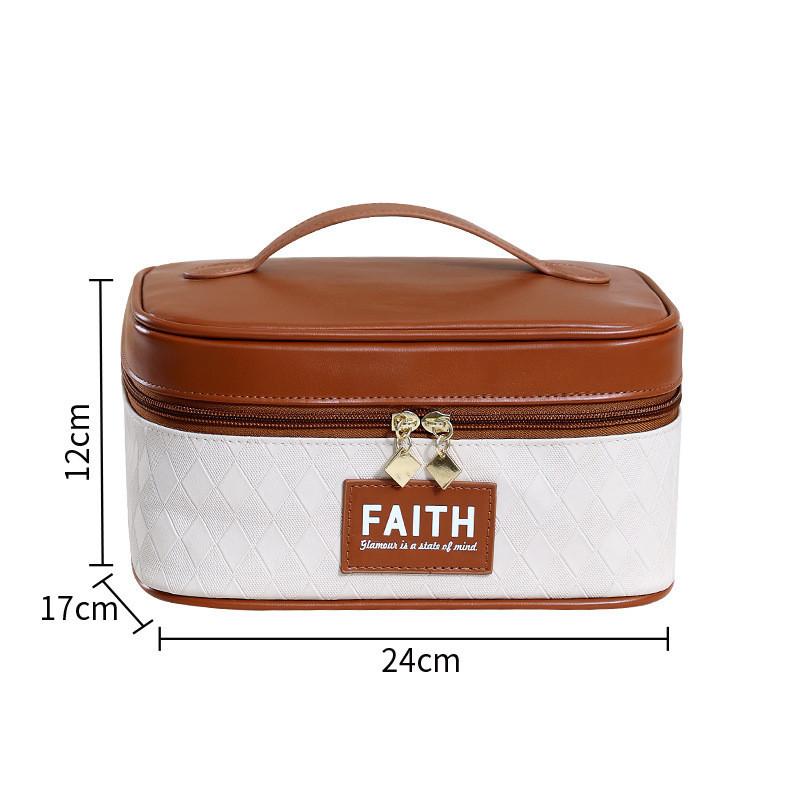 

New Luxury Square Makeup Bag Pu Portable Cosmetic Storage Travel Toiletry Bag High Value Stock