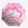 1pc Pink Bowknot Outdoor Umbrella - Automatic Open/Closed, Portable Tri-Fold Design, 8-Rib Iron Frame, Festival Gift for Fans, Travelers, Daily Use.A0