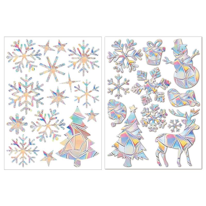 Christmas Snow Window Film PVC Static Window Cling Sun Catcher Window Decals Removable Stickers Window Film Xmas Decorations