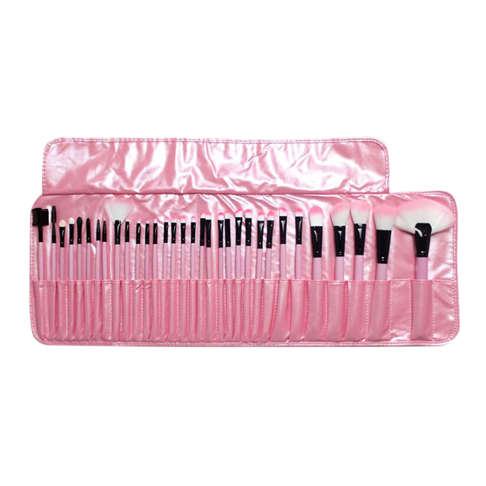 

32 шт. Кисти для макияжа Премиум-набор Набор тональных теней для век Подводка для глаз Лента для губ Косметичка розовый
