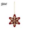 Lightweight Flocked Tree Hanging Soft Edging Retro with Gold Ornaments Christmas Red Velvet Flocking Fabric