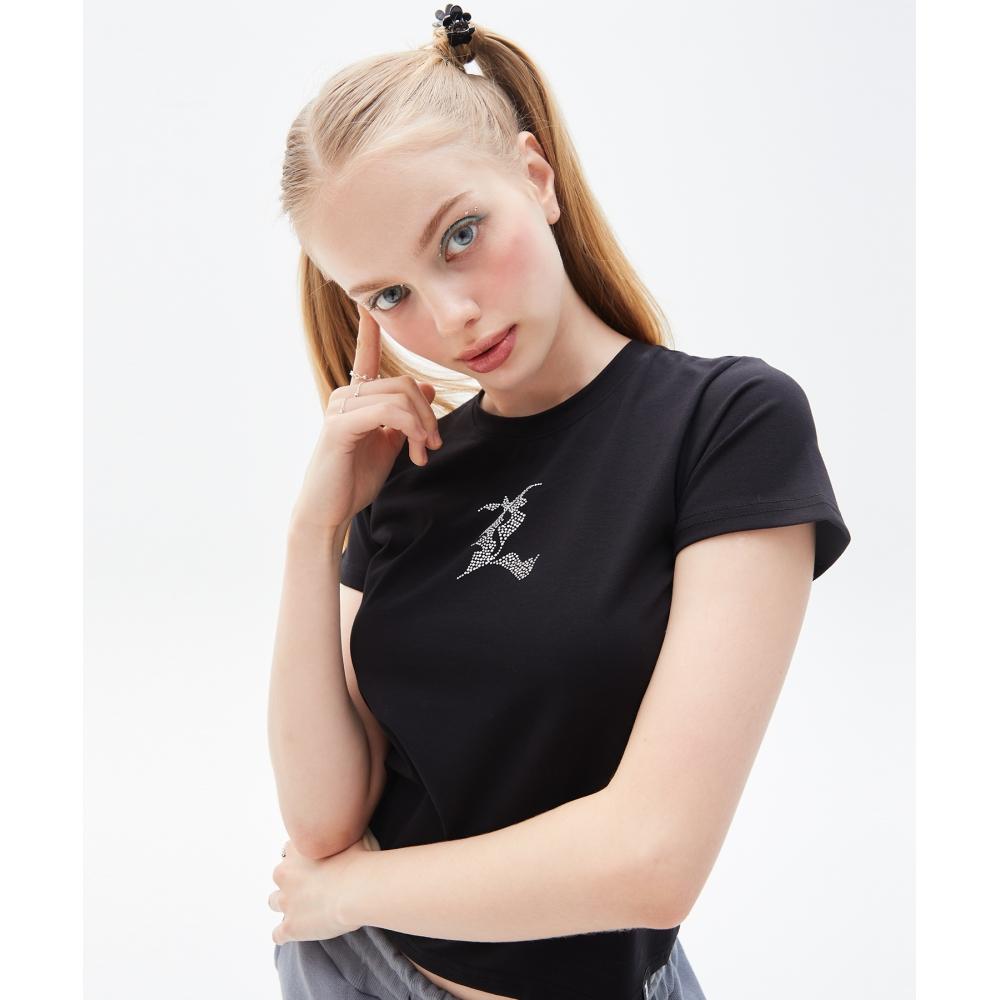 

LUV IS TRUE PY L LOGO HOTFIX TEEBLACK