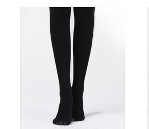 Enhanced Bare Leg Look Thick Nylon One-Piece Pantyhose with Stepping Socks for Fall & Winter (Plus Size)