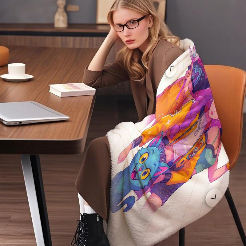 1Pcs K Pop Demon Hunter Warmth Flannel Blanket Cover Soft Multifunctional Decorative Blanket Universal Throw Blankets Fans Gifts