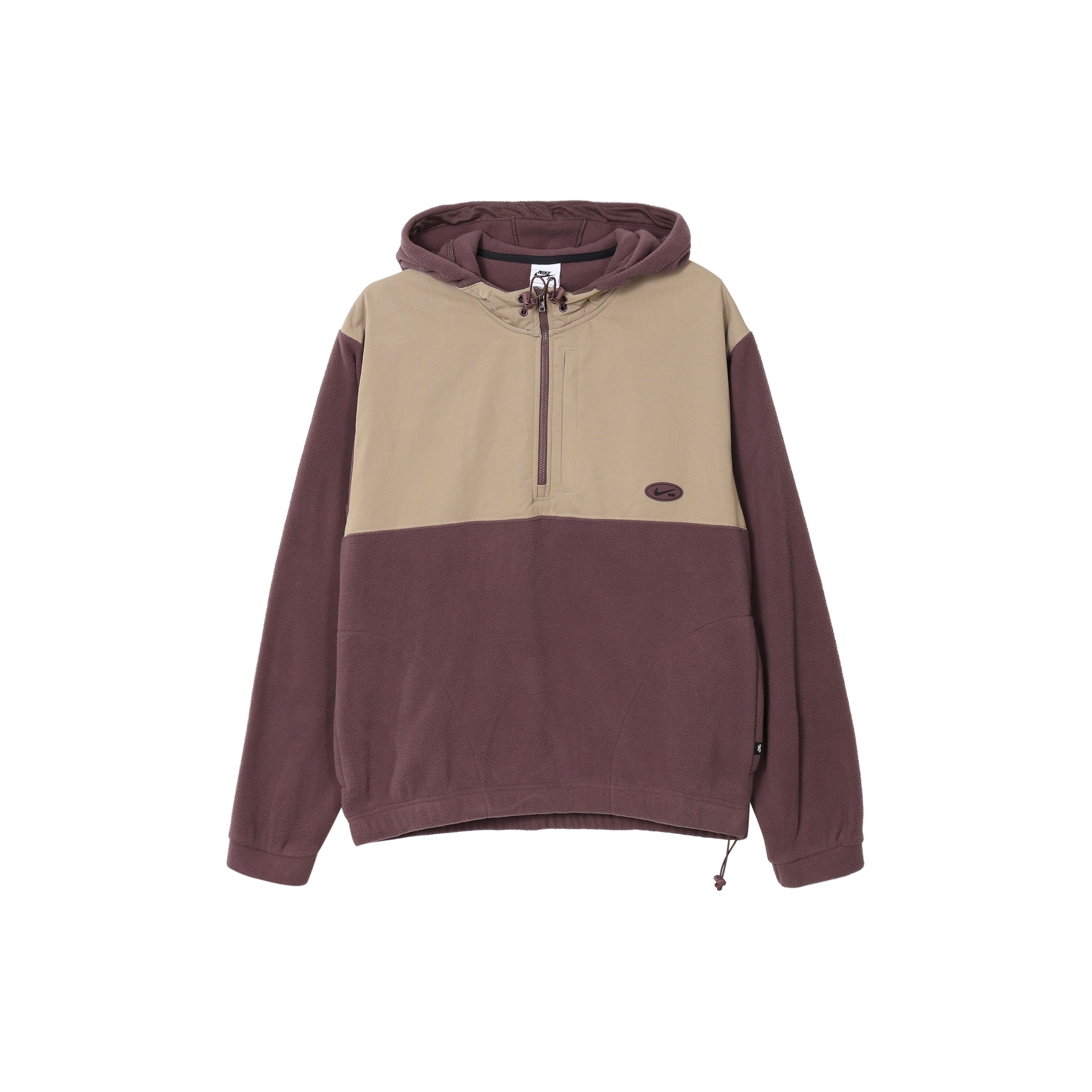 Nike SB Therma-FIT Winterized Polar Fleece 1/2 Zip Skate Hoodie Dark Wine Mauve Stone Men DA4224-646 XXL