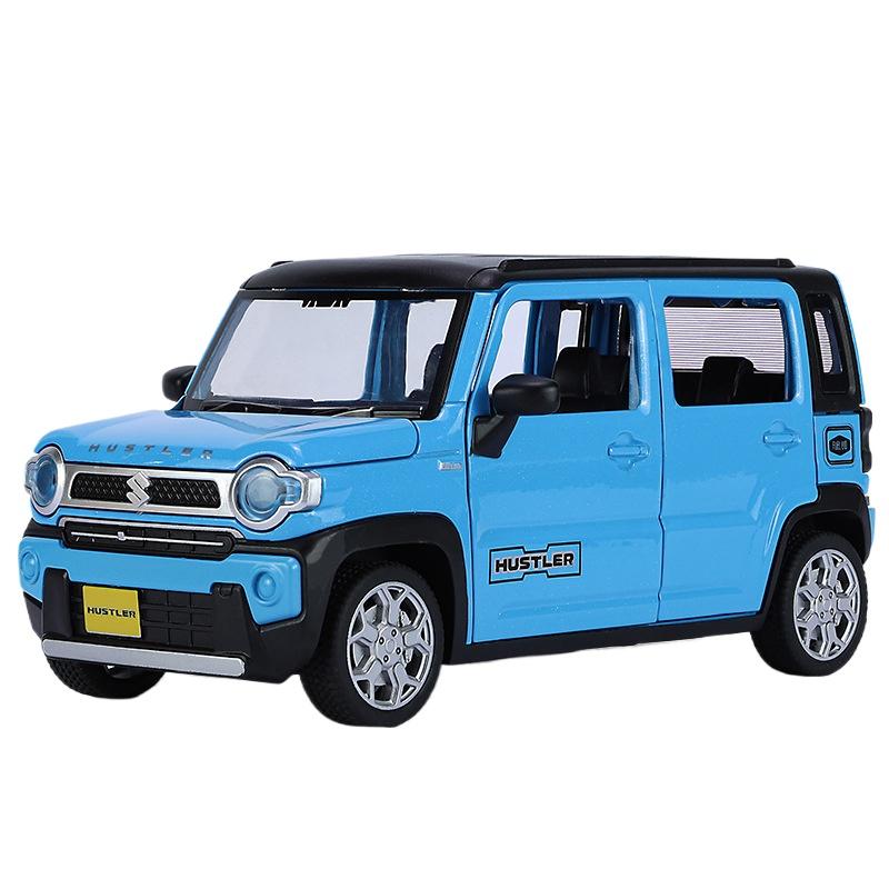 1/22 Suzuki Hustler SUV Alloy Car Model Sound and Light Pull Back Children's Toy Collectibles Birthday Gift