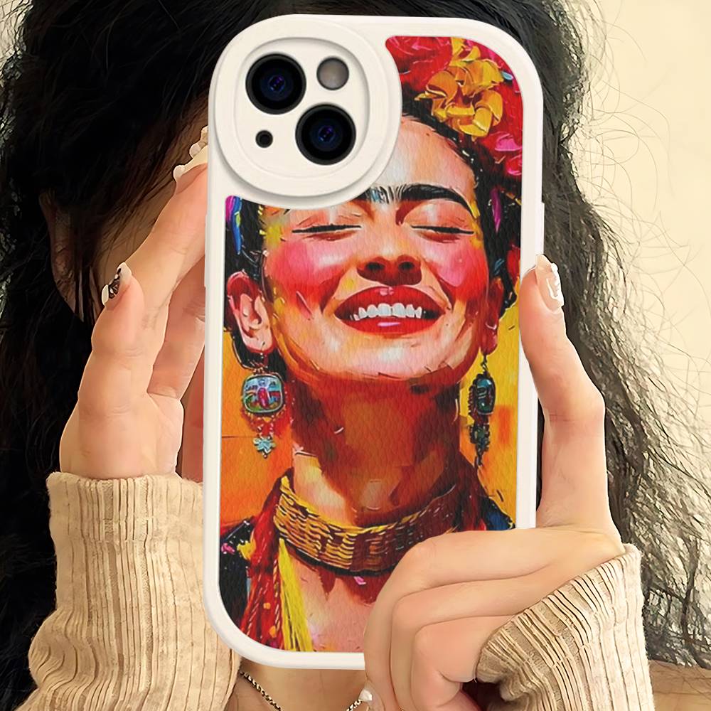 Fashion F-Frida K-KahlosS Leather Phone Case For IPhone 16 15 14 17 Pro Max 11 12 Mini Plus Soft Shell
