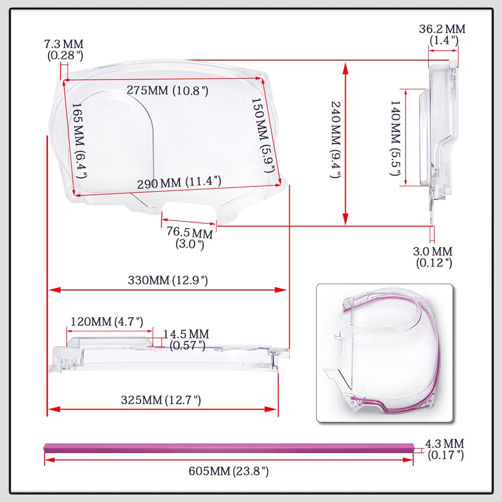 Coperchio Cinghia di Distribuzione Puleggia Ingranaggio Cam Trasparente Per 05-07 Mitsubishi Lancer Evolution 9 EVO IX 4G63t CT9A CT9W Policarbonato