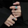Sparkling Gemstone Open Ring Women'S Niche Design Sense Personality Index Finger Ring Light Luxury High-End Ring