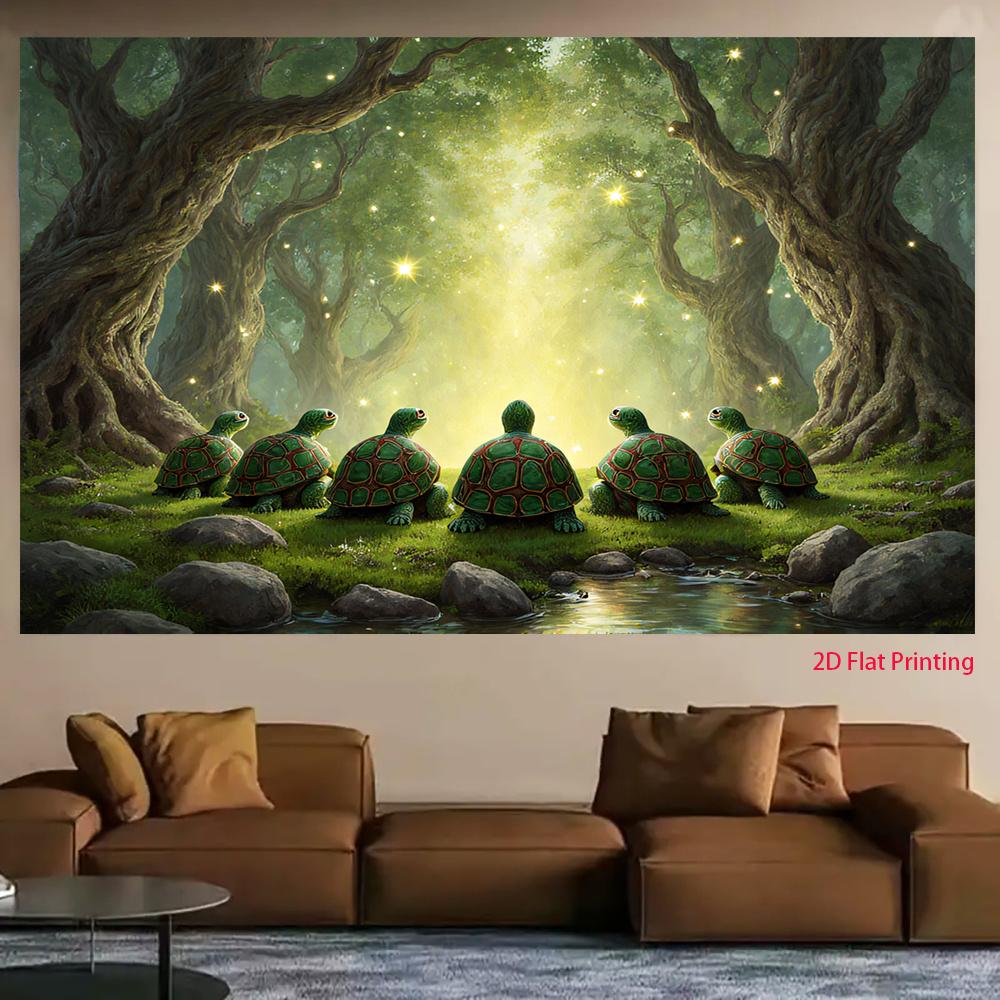 2D flat Smart Turtle banner background cloth perfect for birthday parties festive occasions and everyday decor polyester