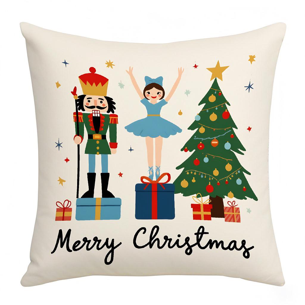Christmas Pillow Case Cartoon Decoration Digital Printing Bedroom Living Room Sofa Atmosphere Pillow