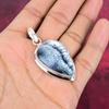 Dendrit Opal 925 Sterling Silber Anhänger, handgemachter Edelstein Schmuck Anhänger Geschenk zum Geburtstag