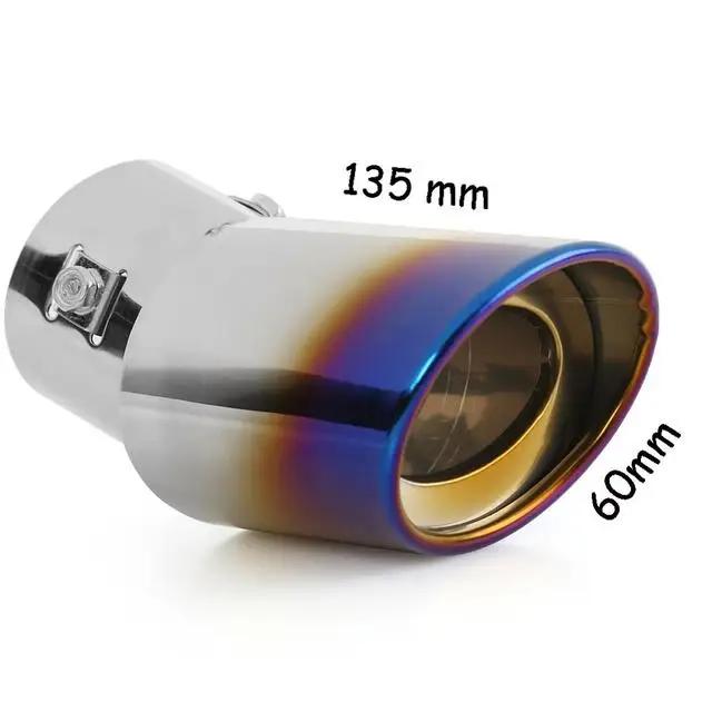 Uniwersalna końcówka tłumika wydechu samochodowego okrągła rura ze stali nierdzewnej chromowana końcówka tłumika wydechu srebrne akcesoria samochodowe tłumik