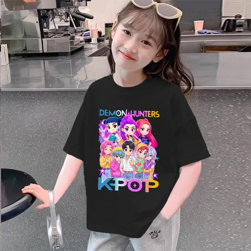 Derpy Tiger Kpop Demon Hunters Shirt for Kids Baby Girl T-Shirt Cute Tiger Cartoon Clothes 2025 Hot Movie Print Soft