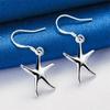 Elegant 925 Sterling Silver Delicate Shiny Starfish Earrings for Women, Wedding Gift Jewelry Accessories