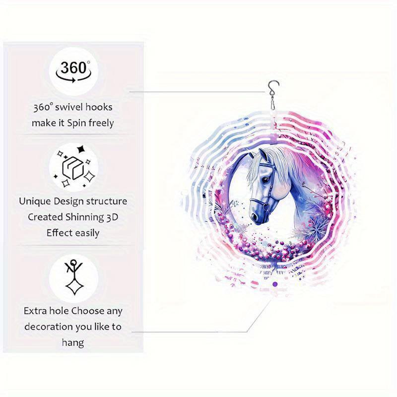 Carrillón de viento colgante de 10 pulgadas con gancho de 360 grados para decoración de jardín de balcón Primavera Verano Decoración exterior