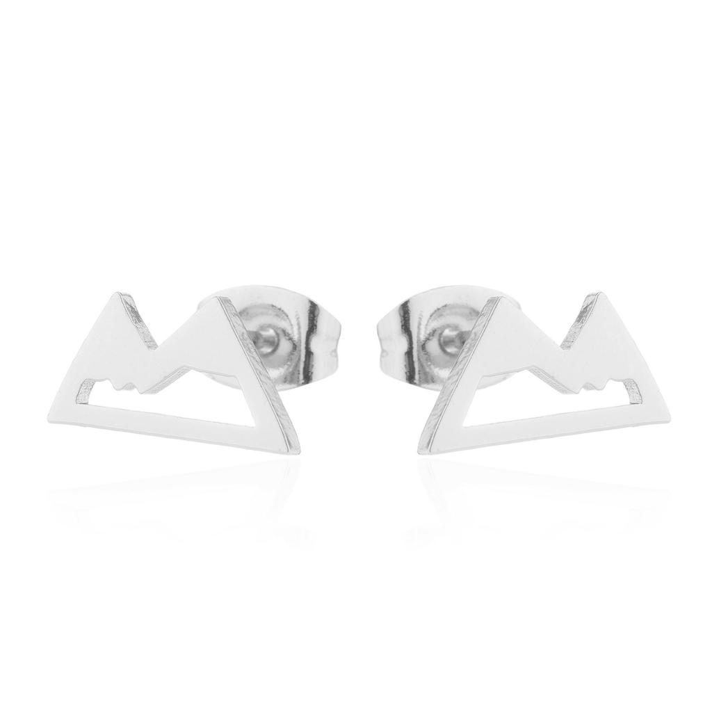European & American Hollow Snow Mountain Stainless Steel Ear Cartilage Stud Earrings