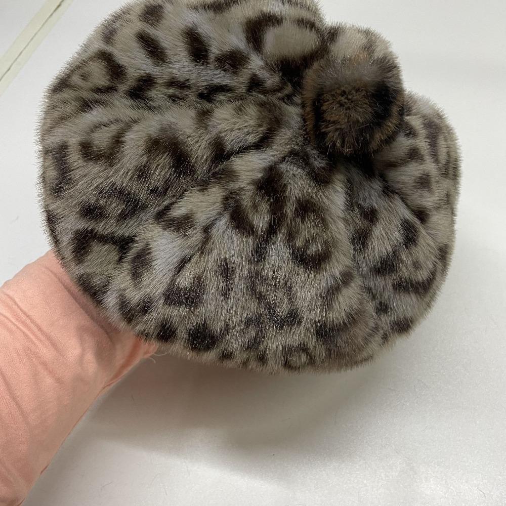 Berretto da Donna Retro-chic Berretto di Peluche con Stampa Leopardo per Donna Autunno Inverno Cappello Ottagonale Nicchia Boemo Cappello da Artista
