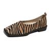 2025 Women Flats Shoes  Fashion Single Shoes Leather Spring Square Head Loafers Square Toe Simple Shallow Mouth Sneakers Women