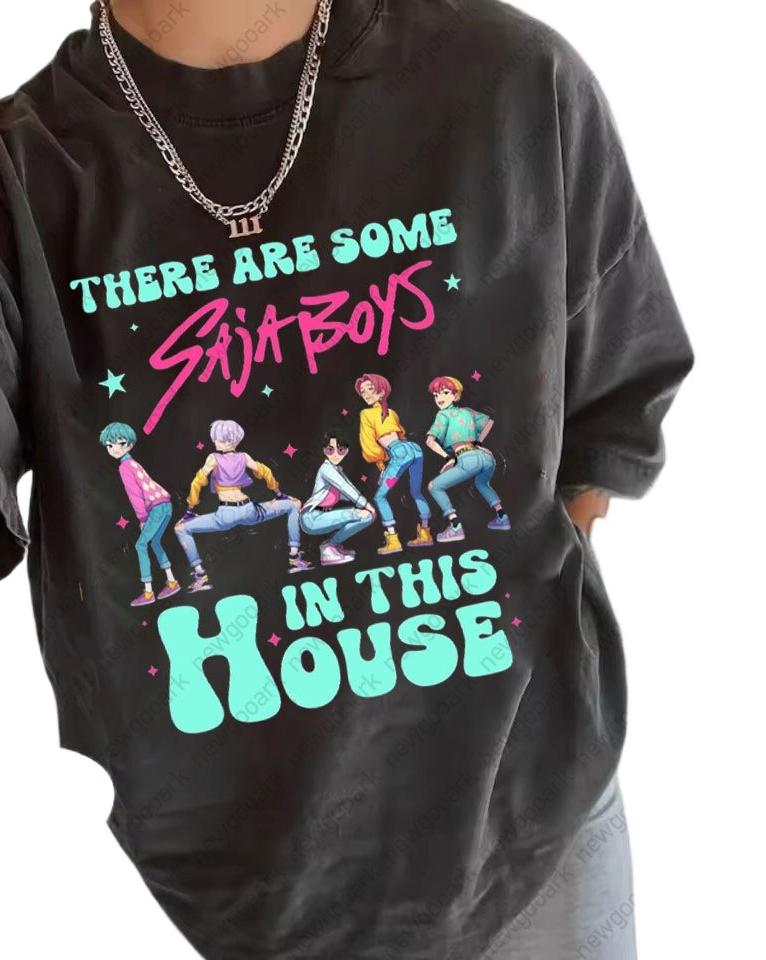 

KPop Demon Hunters Saja Boys 2025 T Shirts Woman Cotton Clothes Novelty Short Sleeve Round Collar Tees Gift Idea T-Shirts Top 4XL