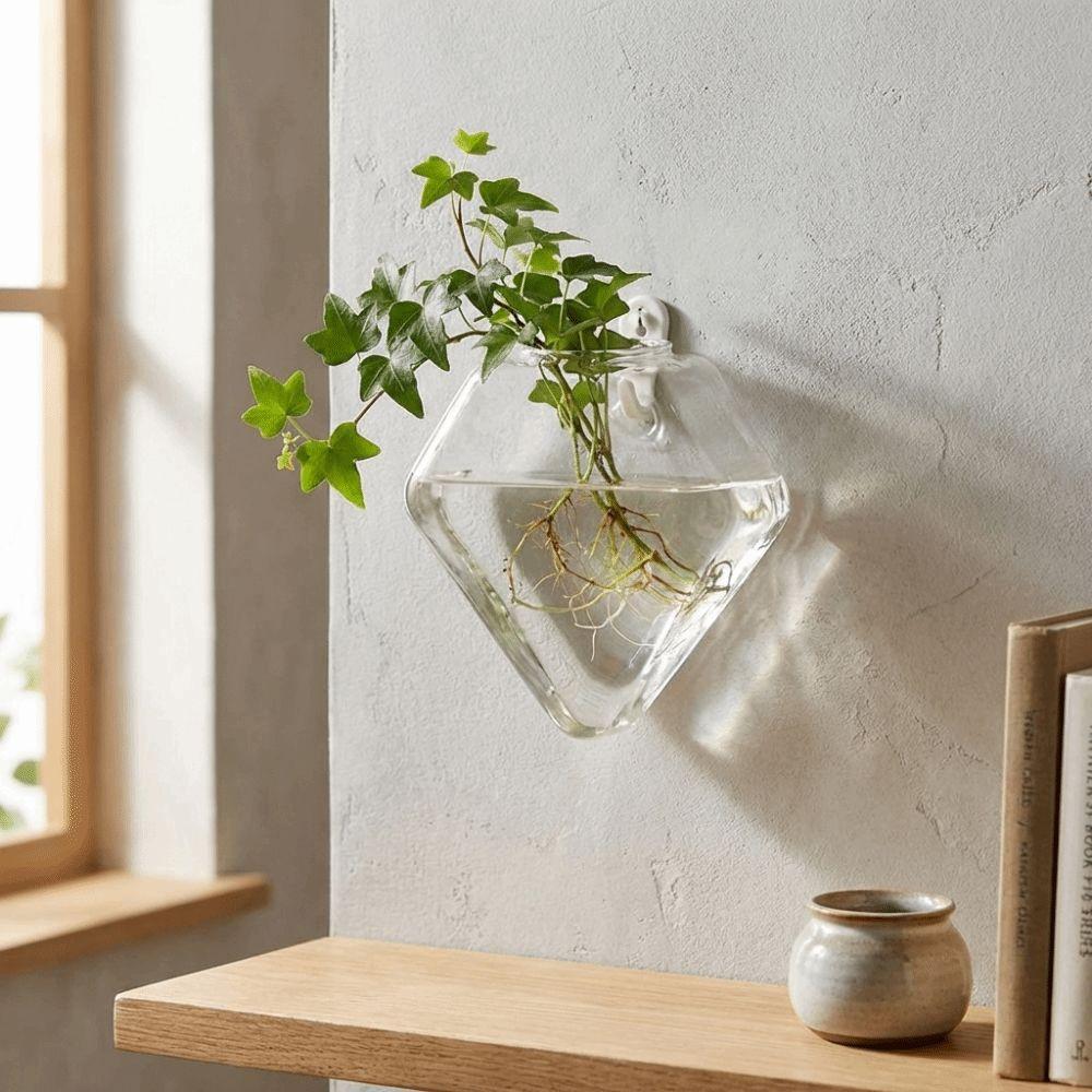 Irregular Shape Hydroponic Vase Wall Mounted Plant Container Glass Vase Living Room